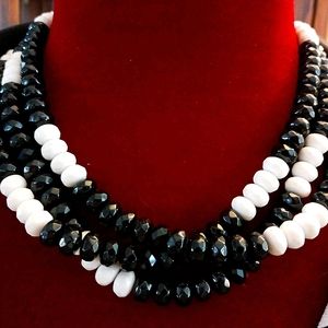Black&White Triple Strand Necklace